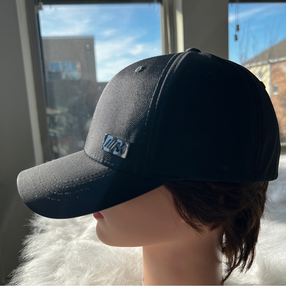 BMW Limited Edition M Racing Metallic Black Silver Logo Ball Cap Flexfit Hat NEW - Picture 8 of 16